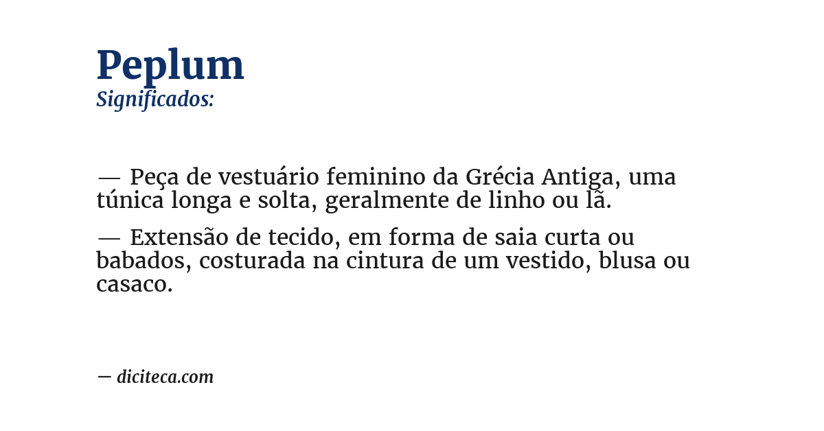 Significado de peplum