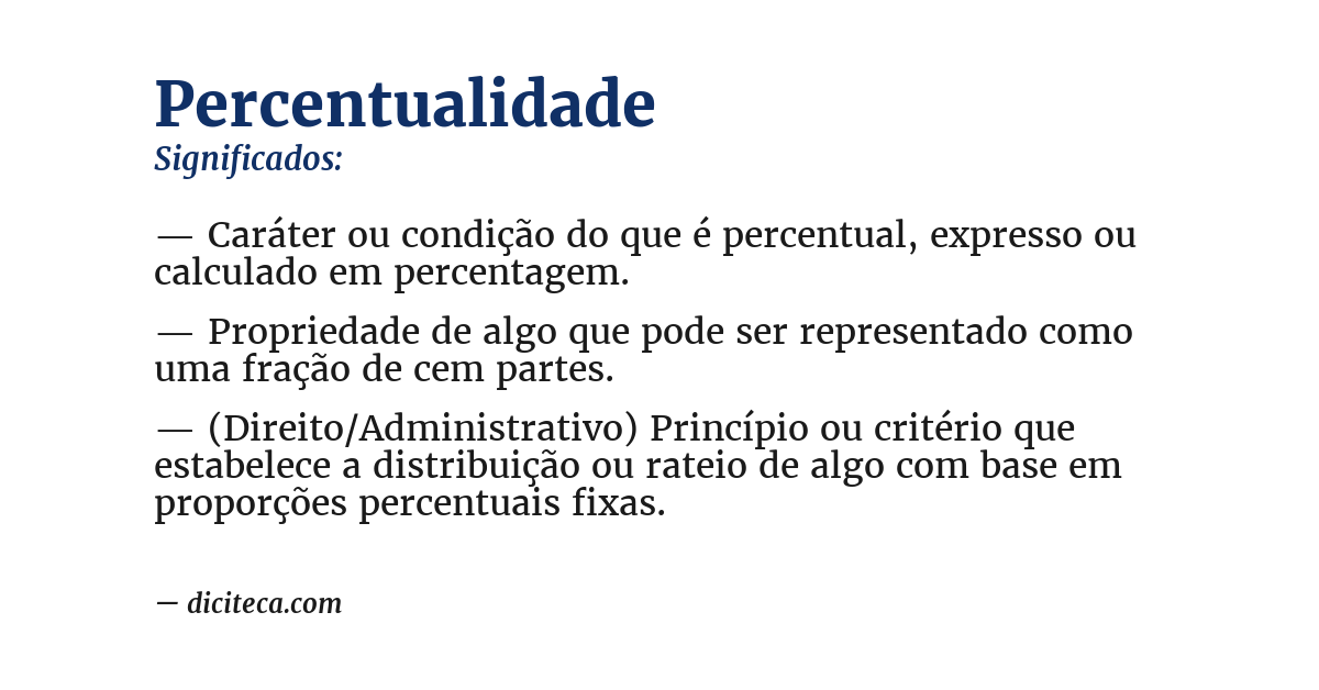 Significado de percentualidade