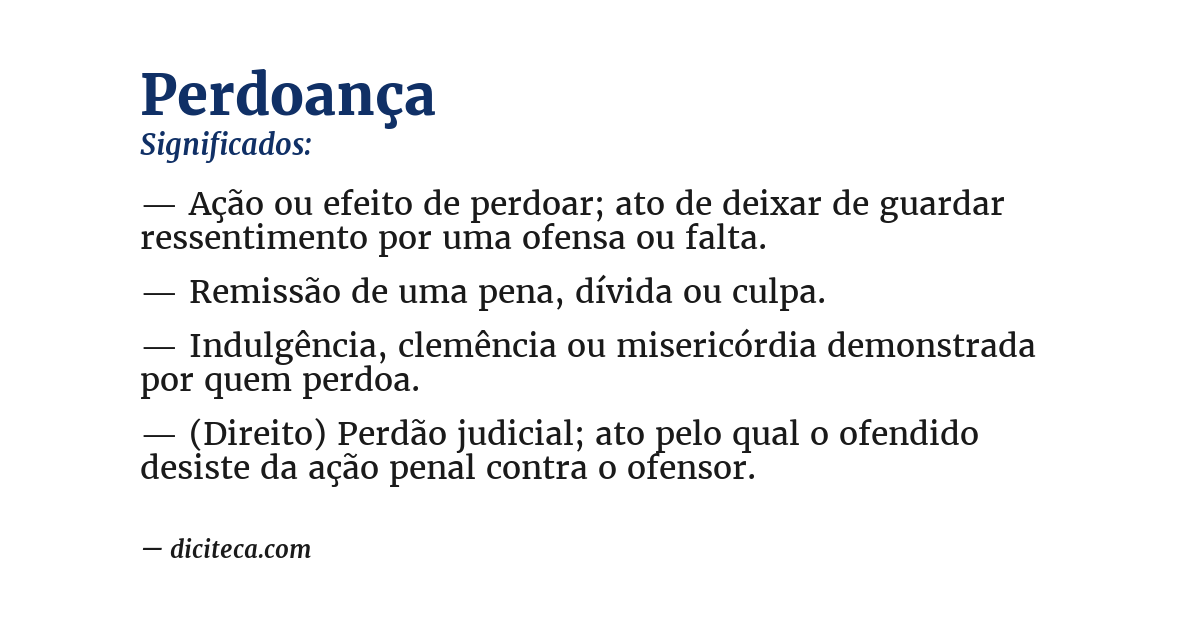 Significado de perdoança