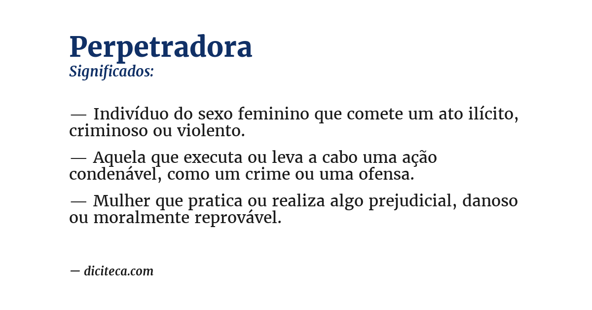 Significado de perpetradora