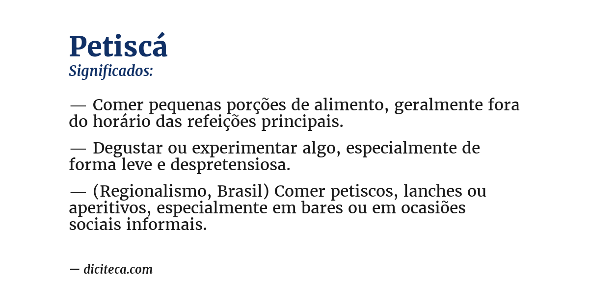 Significado de petiscá