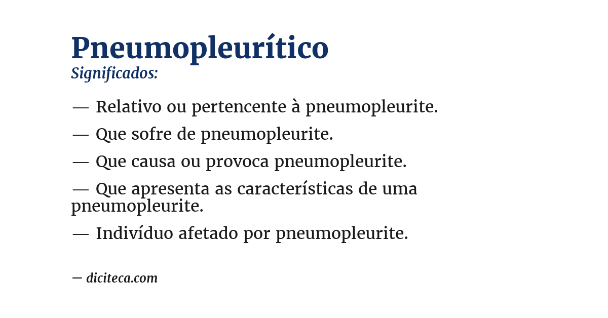Significado de pneumopleurítico