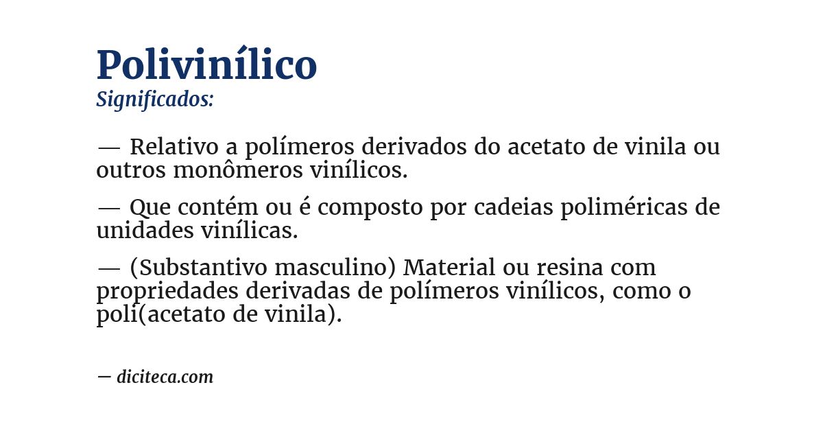 Significado de polivinílico