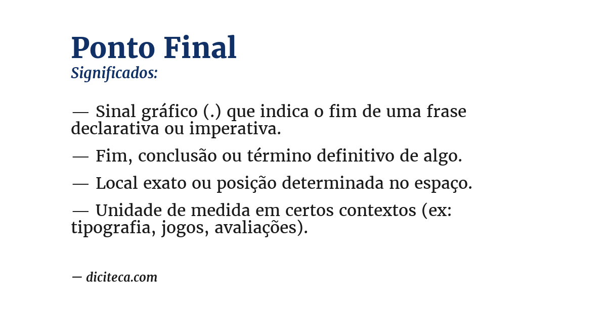 Significado de ponto final