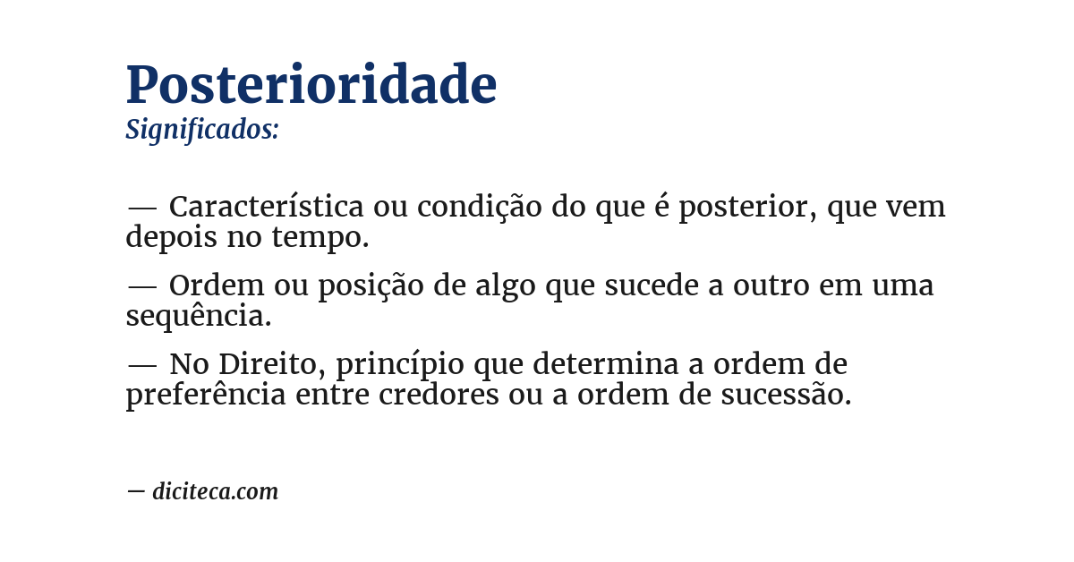Significado de posterioridade
