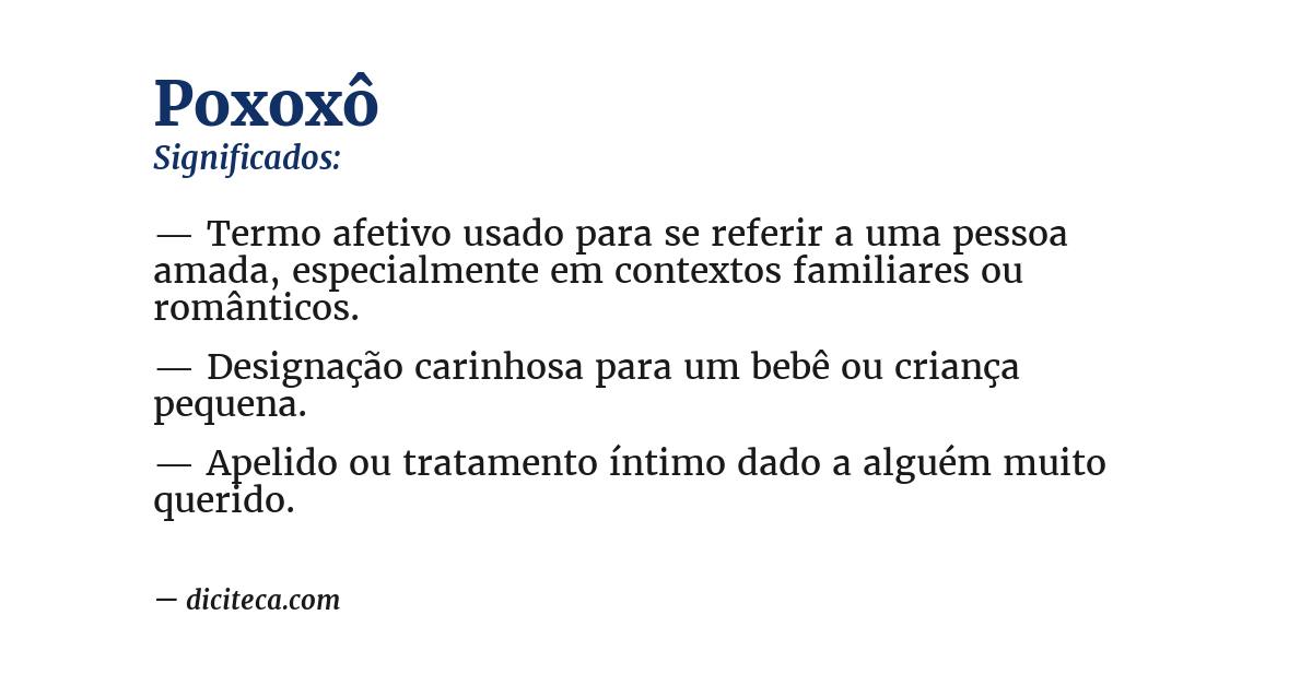 Significado de poxoxô