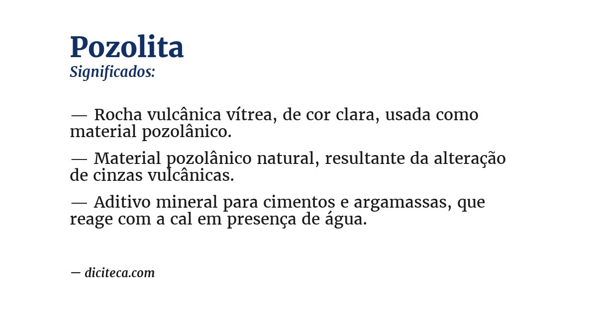 Significado de pozolita