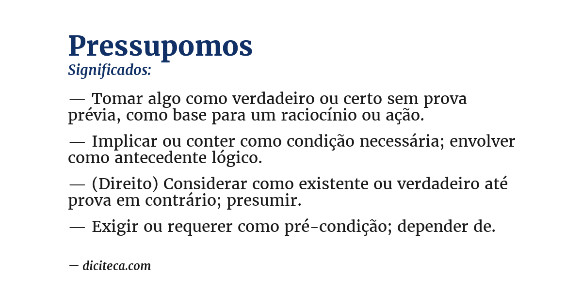 Significado de pressupomos