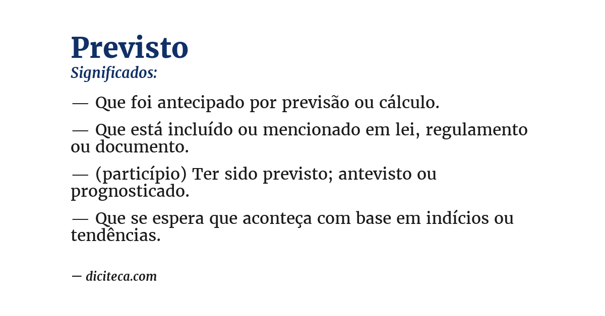 Significado de previsto