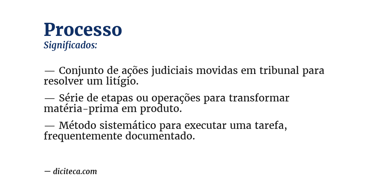 Significado de processo