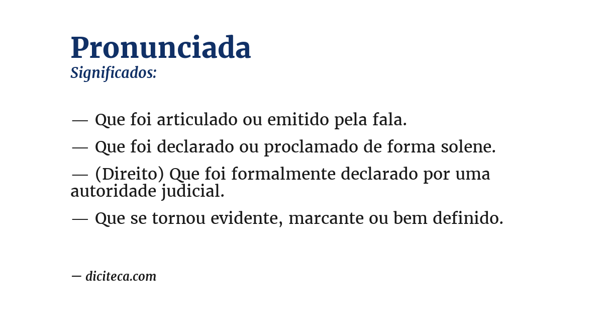 Significado de pronunciada