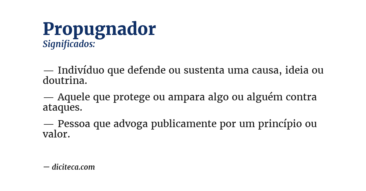 Significado de propugnador