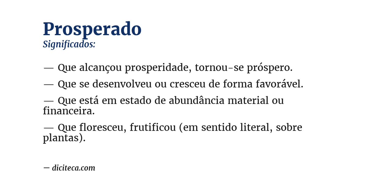 Significado de prosperado