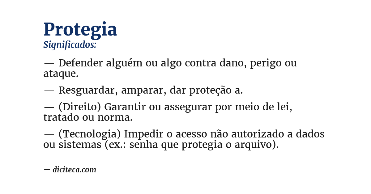 Significado de protegia