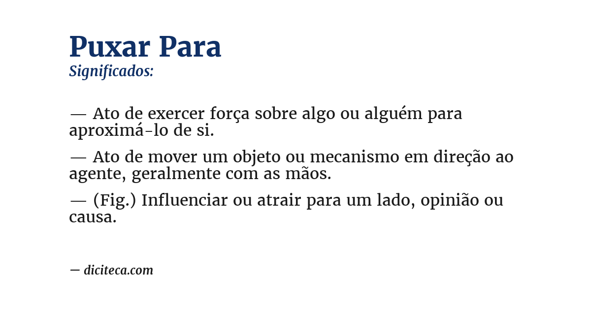 Significado de puxar para