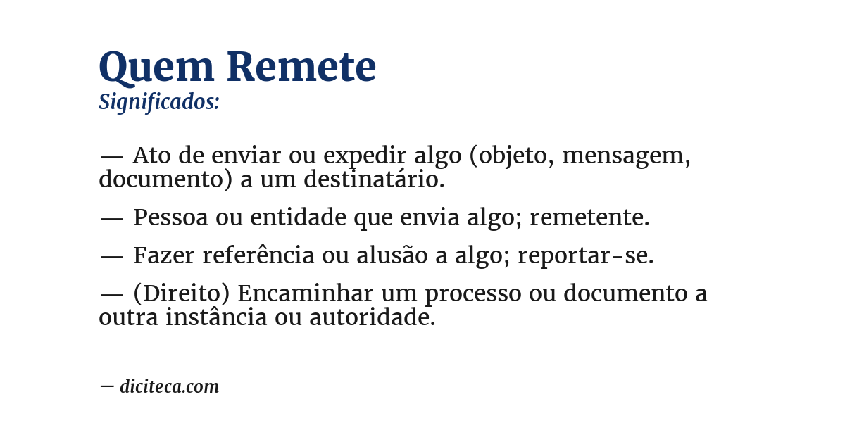 Significado de quem remete