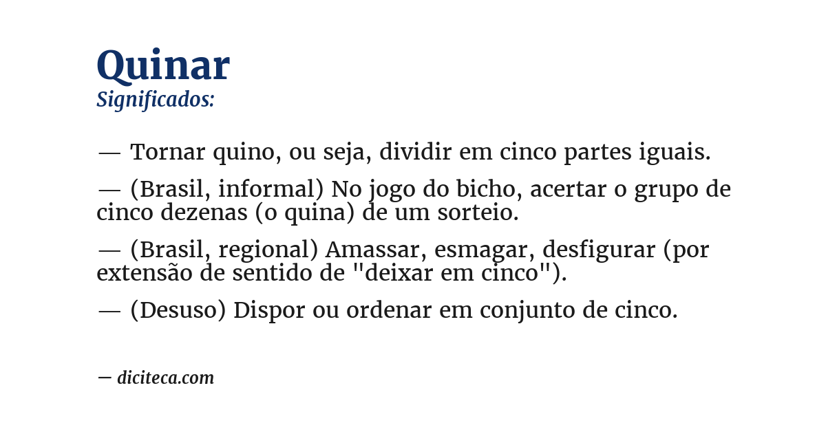 Significado de quinar