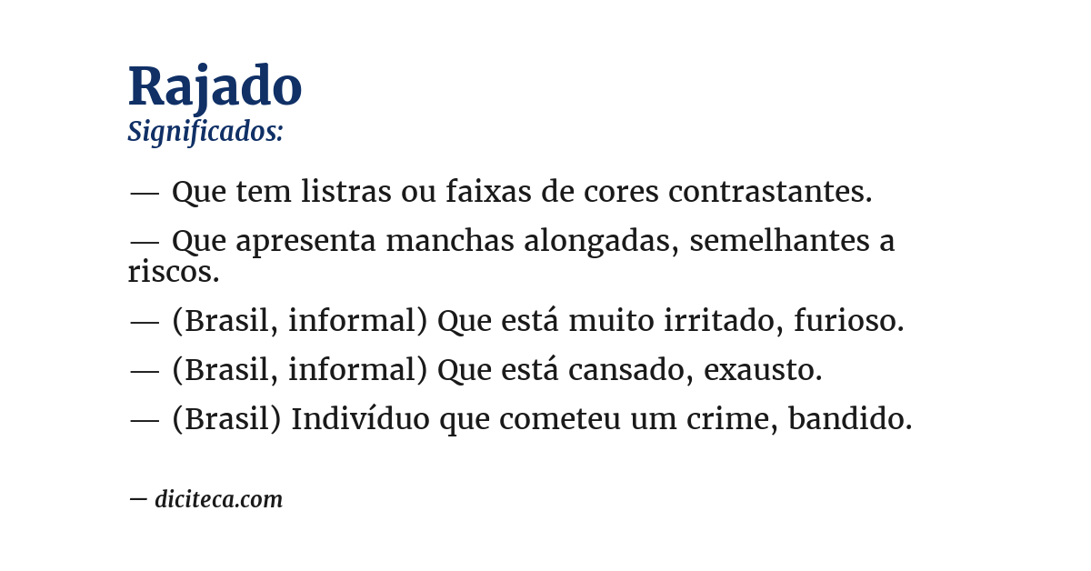 Significado de rajado