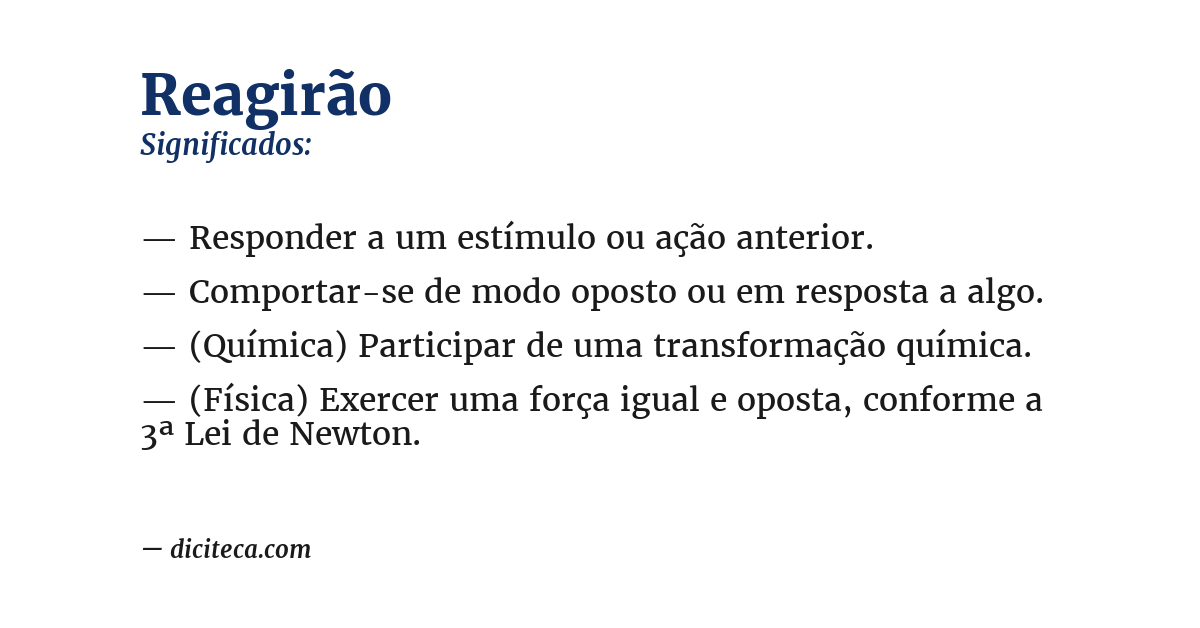 Significado de reagirão