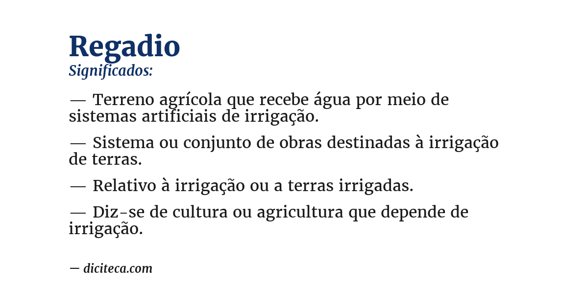 Significado de regadio