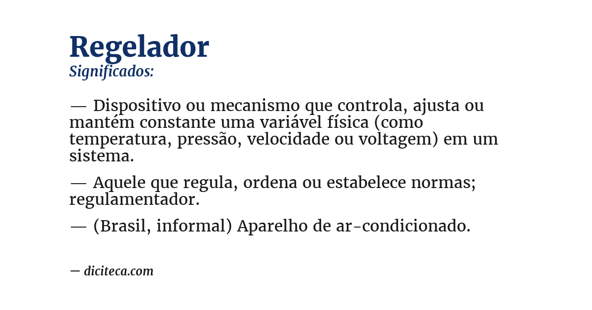 Significado de regelador