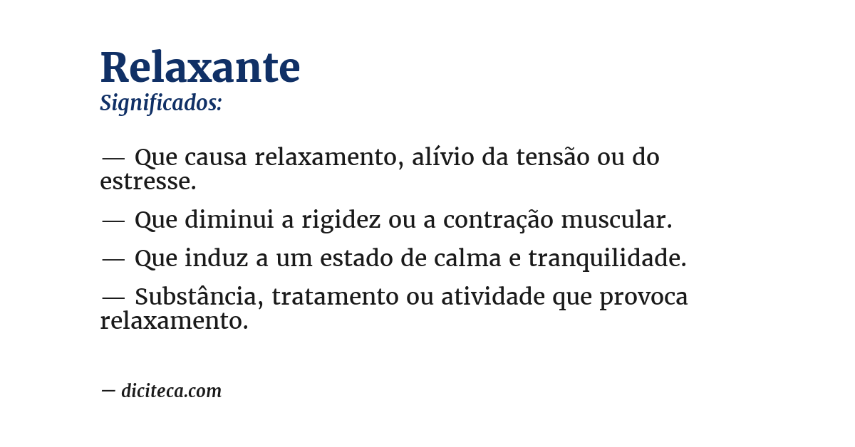 Significado de relaxante