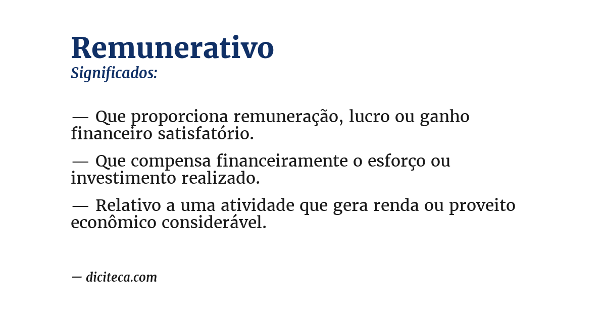 Significado de remunerativo
