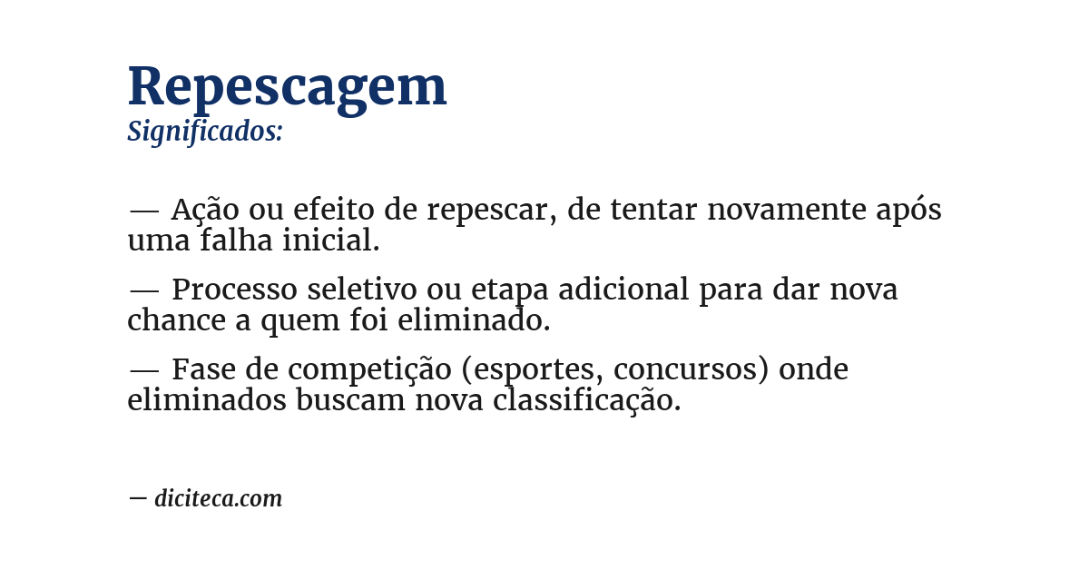 Significado de repescagem