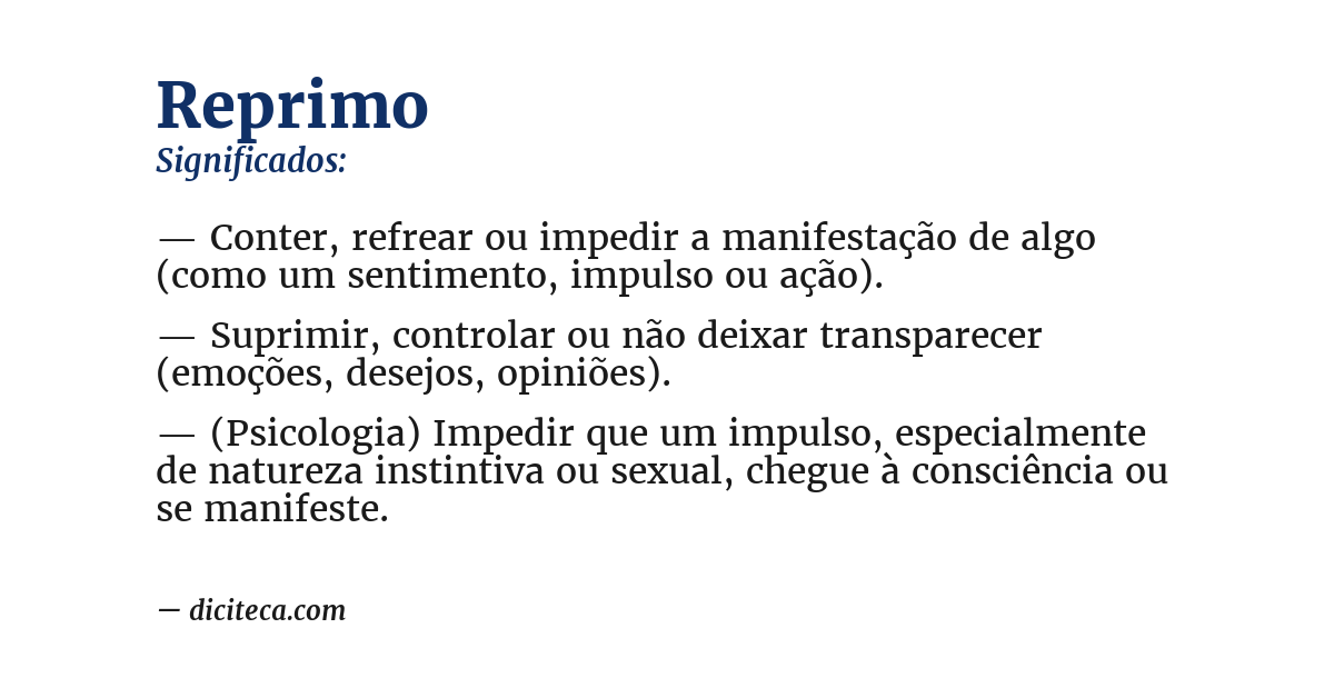 Significado de reprimo