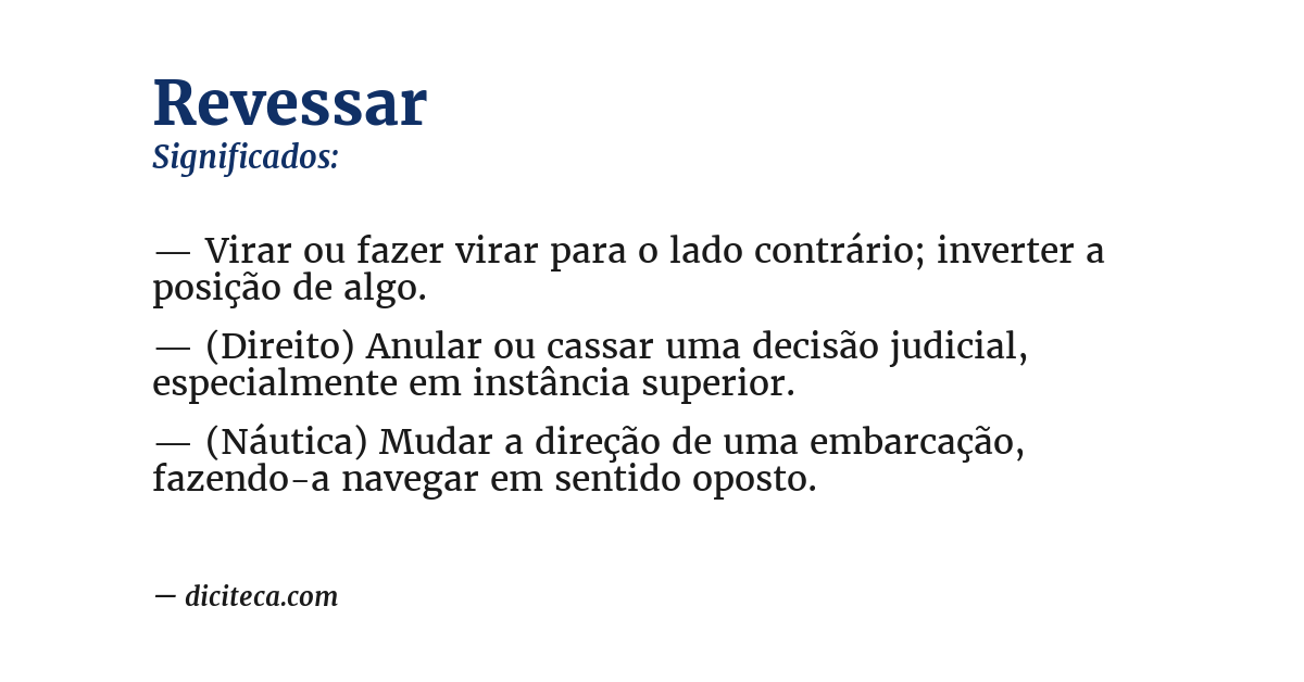Significado de revessar