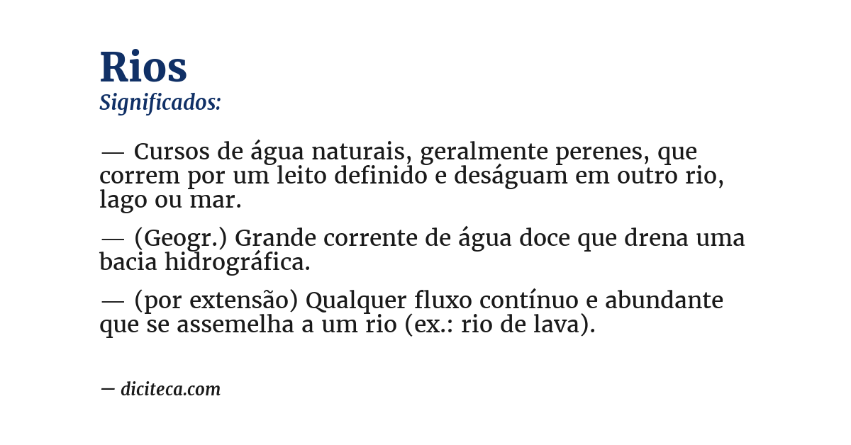 Significado de rios