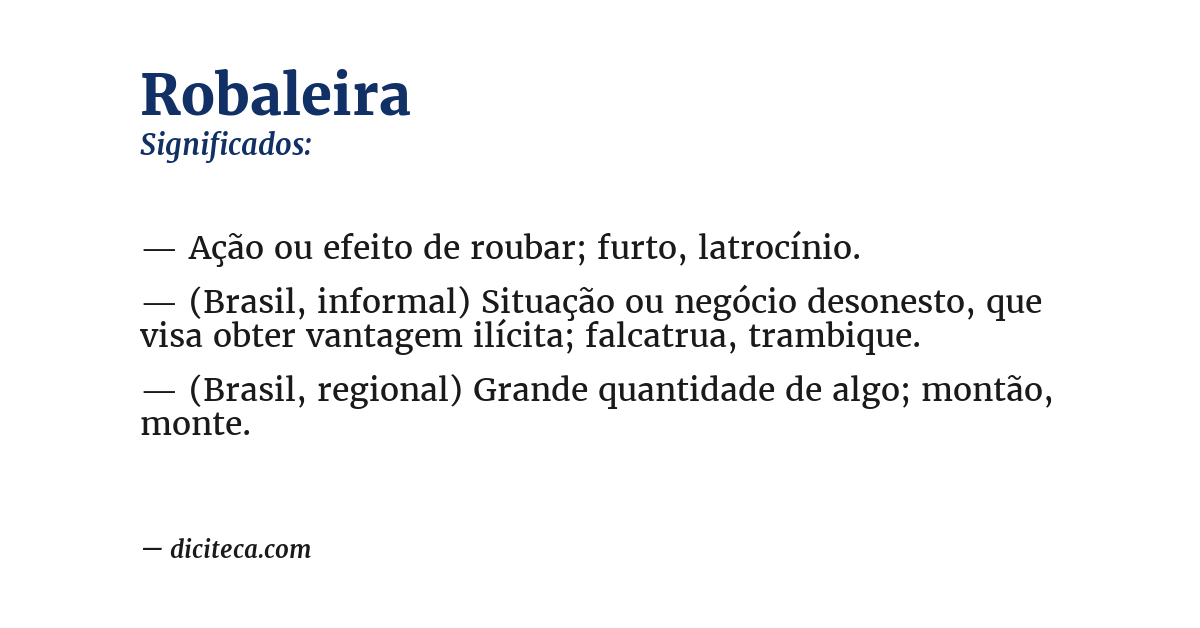 Significado de robaleira