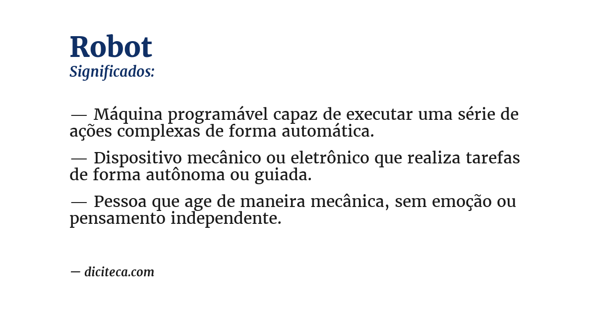 Significado de robot