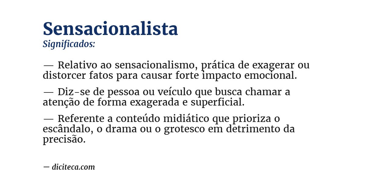 Significado de sensacionalista