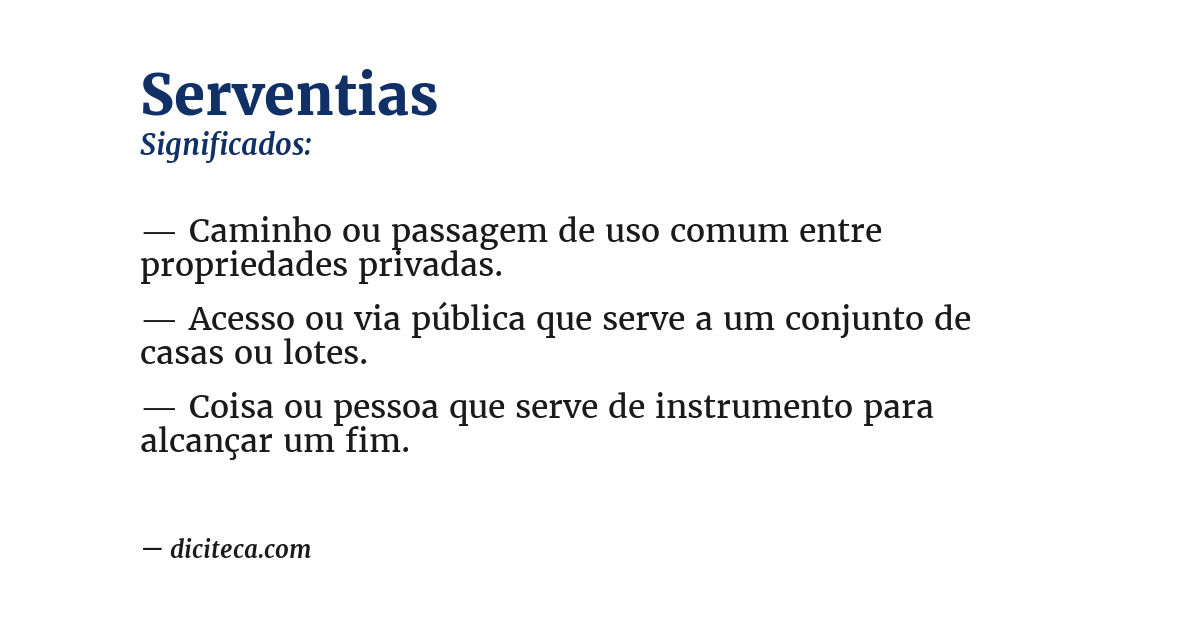 Significado de serventias