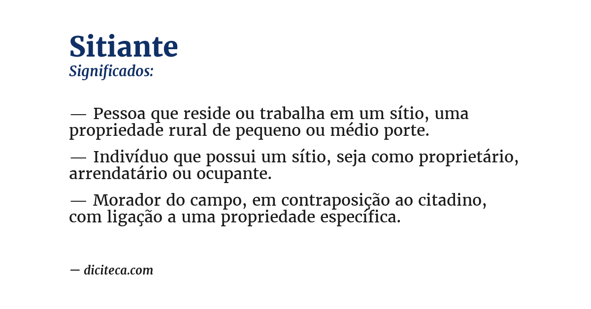 Significado de sitiante