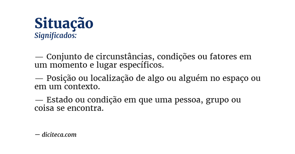 Significado de situação