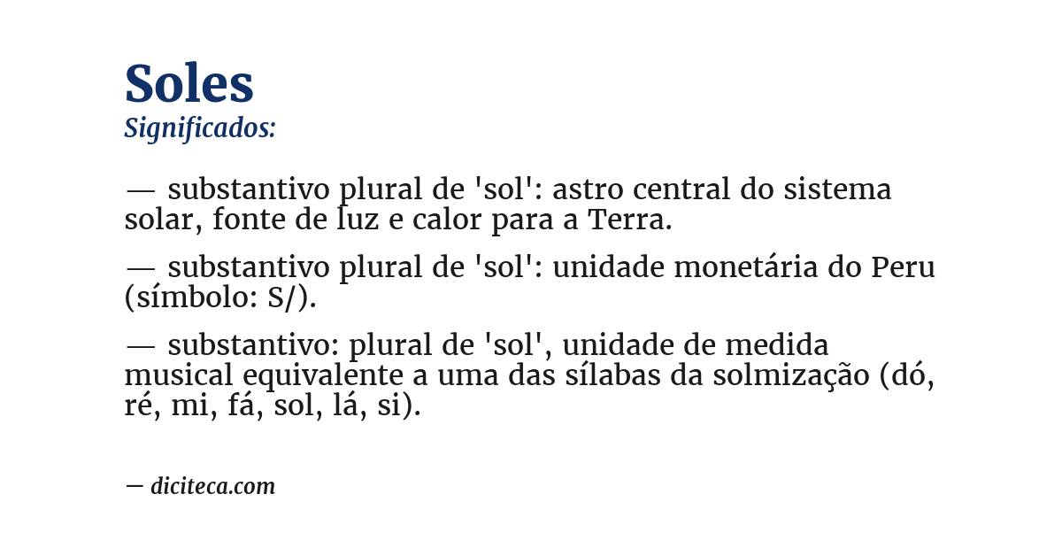 Significado de soles
