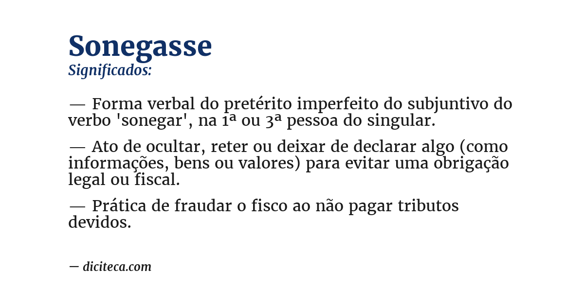 Significado de sonegasse