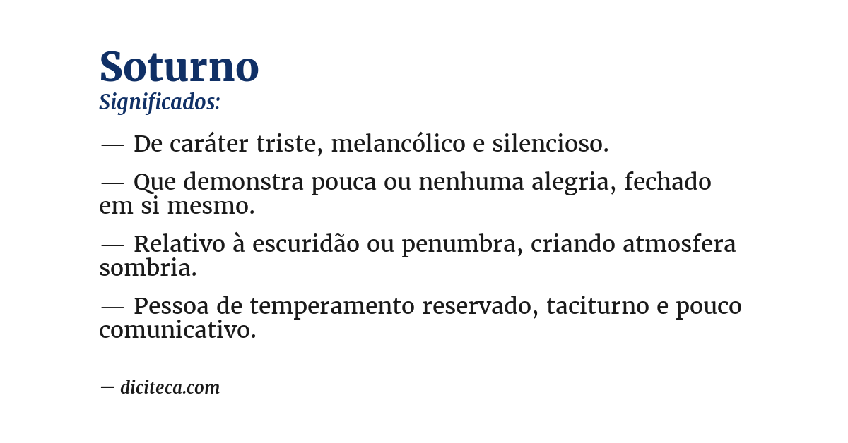 Significado de soturno