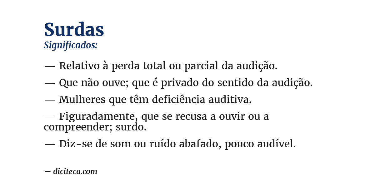 Significado de surdas