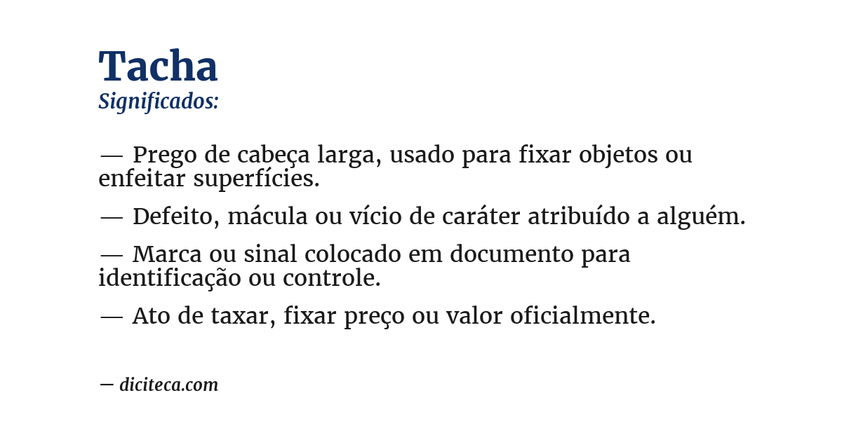 Significado de tacha