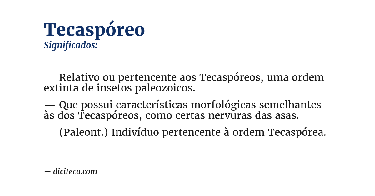 Significado de tecaspóreo