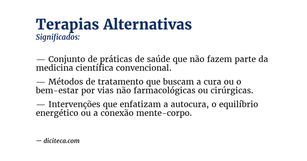 Significado de terapias alternativas