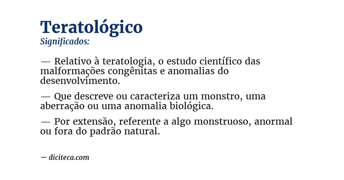 Significado de teratológico