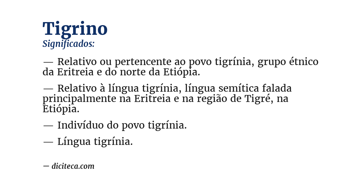 Significado de tigrino