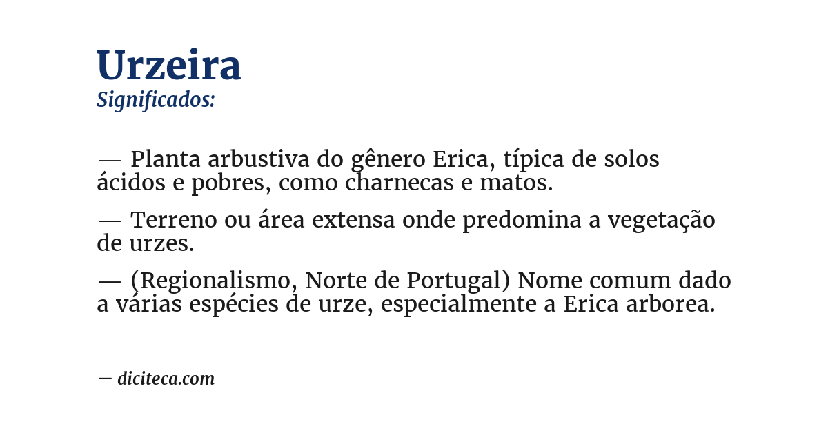 Significado de urzeira