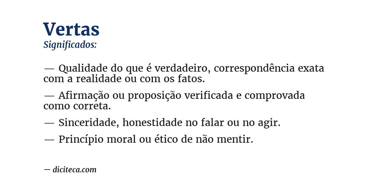 Significado de vertas