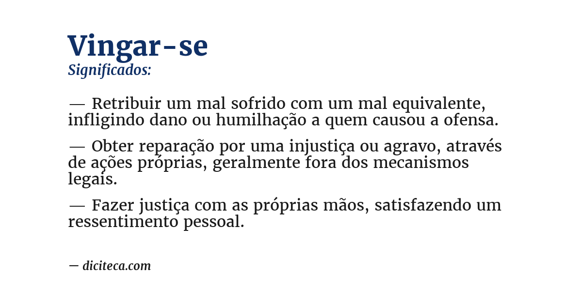 Significado de vingar-se