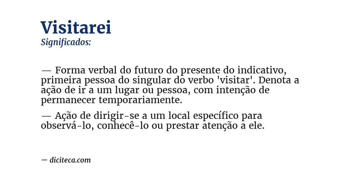 Significado de visitarei